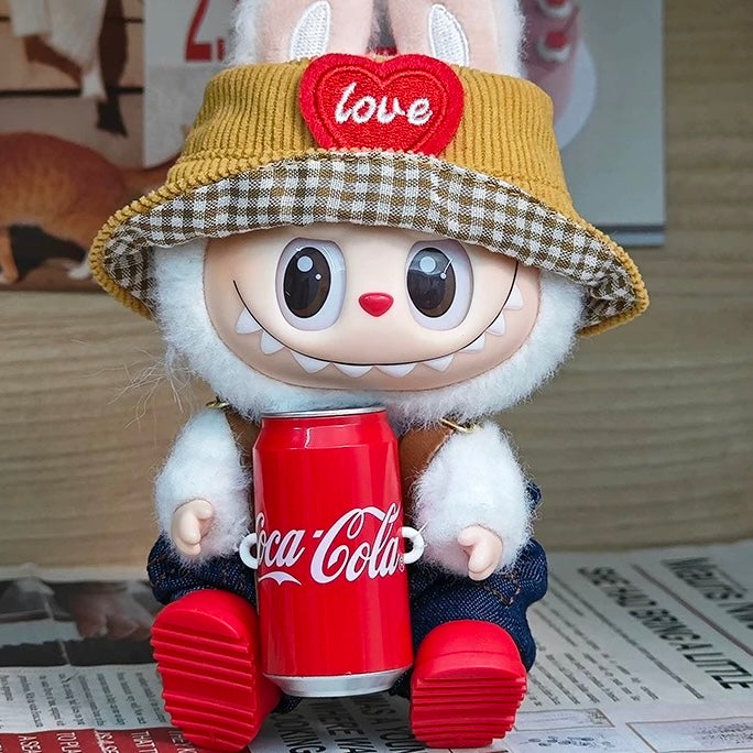 91. Plush Doll Replacing Clothes Casual-overalls Set - For Labubu Outfit - For Around 17cm Doll(No Dolls)