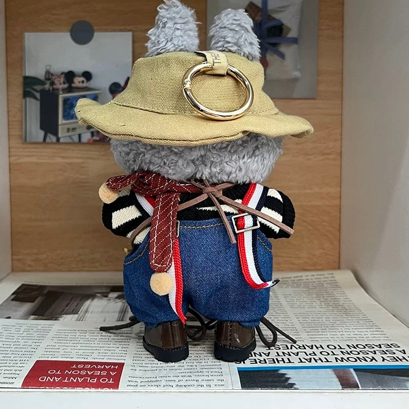 89. Plush Doll Replacing Clothes Cowboy Set - For Labubu Outfit - For Around 17cm Doll(No Dolls)